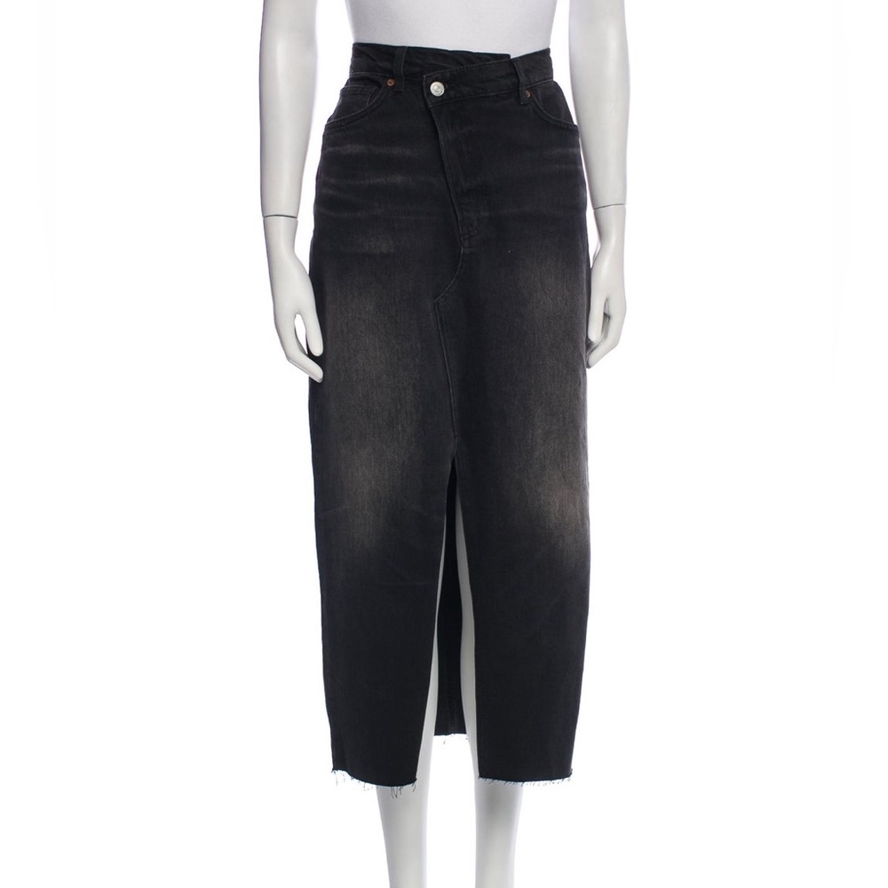 Reformation Black Midi Skirt